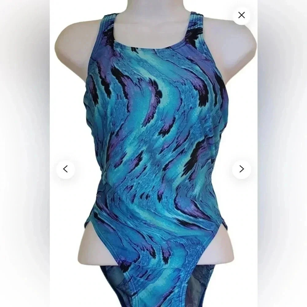 Speedo one piece blue swimsuit size 6
